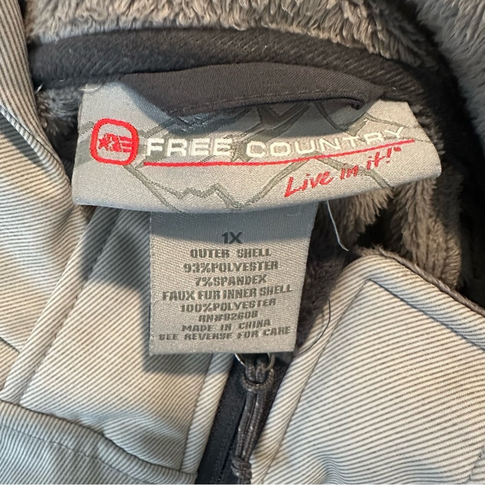 Free Country Light Gray Hooded Softshell Jacket - Picture 8 of 10